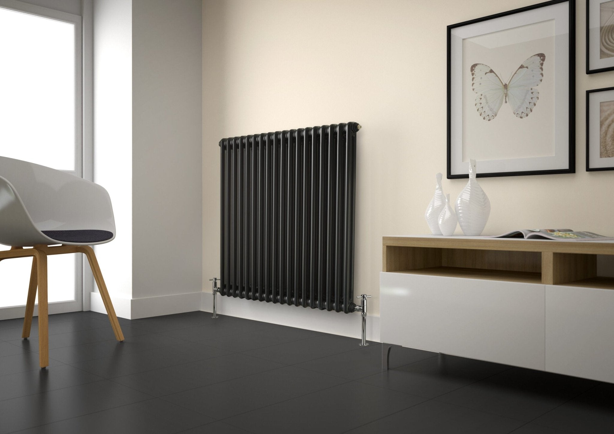 Kartell Laser Klassic Anthracite Steel Horizontal Column Radiators