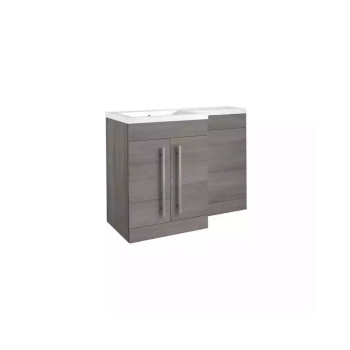 Kartell Matrix 2 Door L - Shaped 1100mm LH Furniture Pack with Cistern, Storm Grey