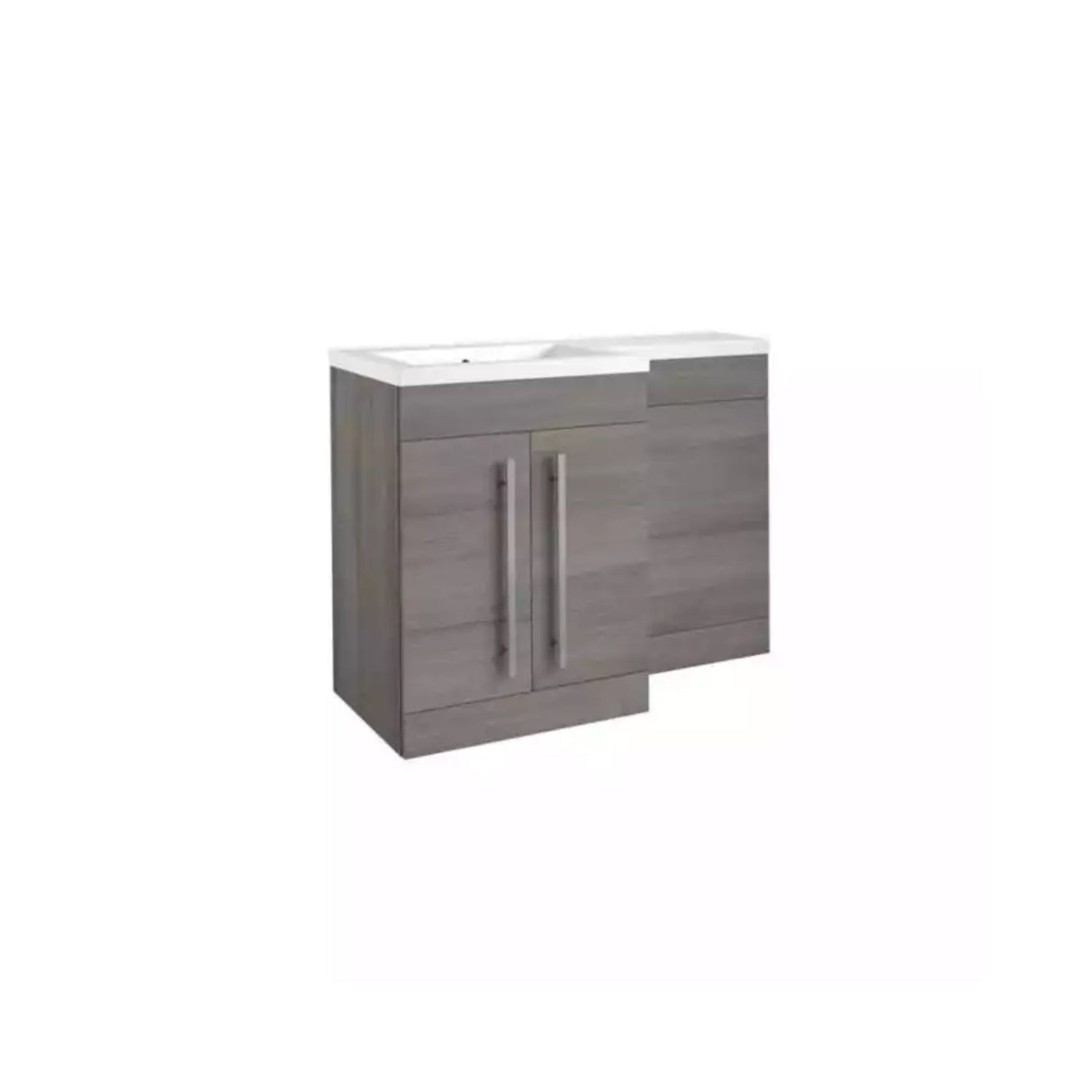Kartell Matrix 2 Door L - Shaped 1100mm RH Furniture Pack with Cistern, Storm Grey