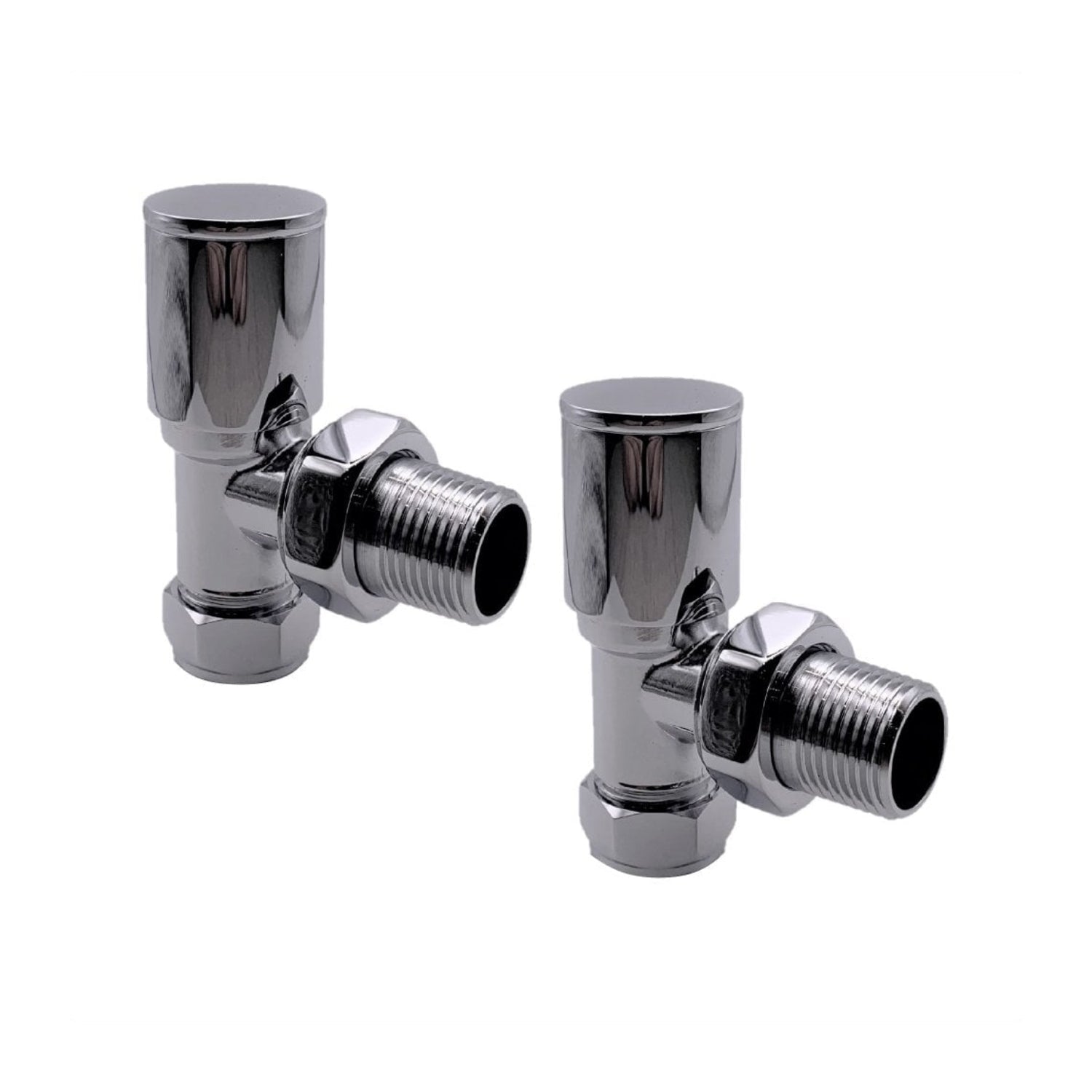 Kartell Modern Angled Steel Radiator Valve Chrome