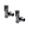 Kartell - Modern Angled Steel Radiator Valve - Chrome