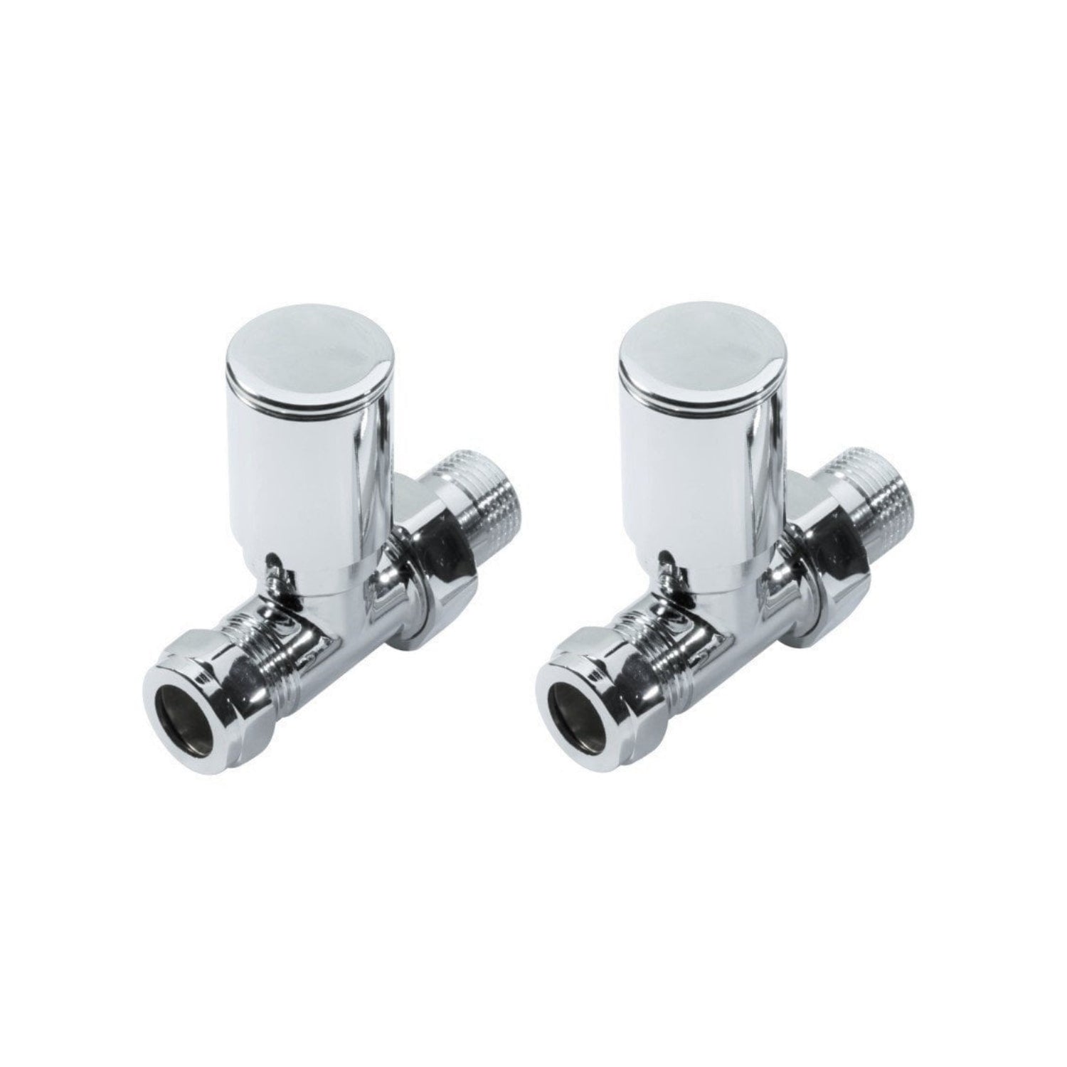 Kartell Modern Straight Steel Radiator Valve Chrome