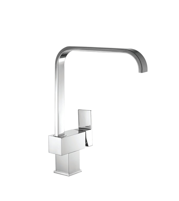 Kartell Mono Square Kitchen Sink Mixer Tap Single Handle, Polished Chrome