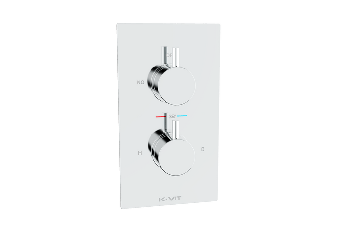Kartell Plan Concealed Thermostatic Shower Valve, Chrome Finish