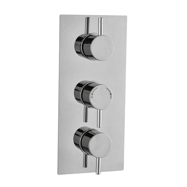 Kartell Plan Triple Round Concealed Thermostatic Shower Valve, Chrome