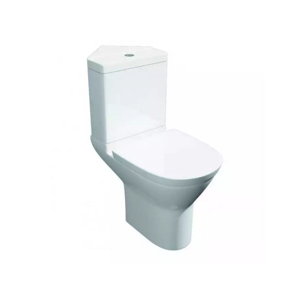 Kartell Project Round C/C WC Pan With Corner Cistern & Soft Close Seat, White