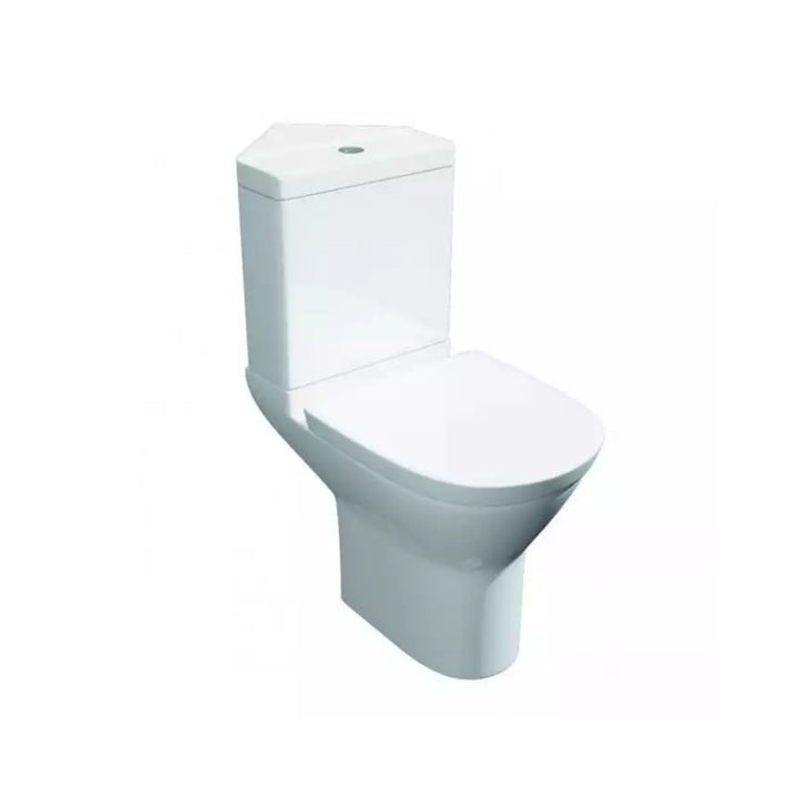 Kartell Project Round C/C WC Pan With Corner Cistern & Soft Close Seat, White
