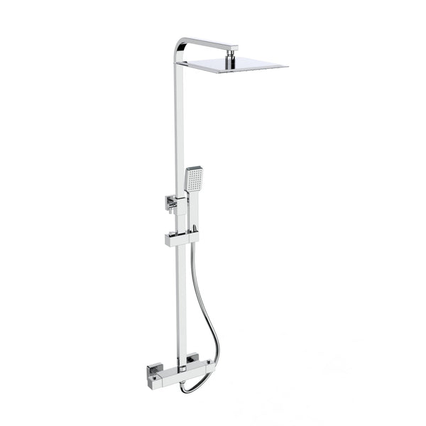 Kartell Pure Thermostatic Exposed Bar Shower Valve with Slimline Drencher and Adjustable Handset