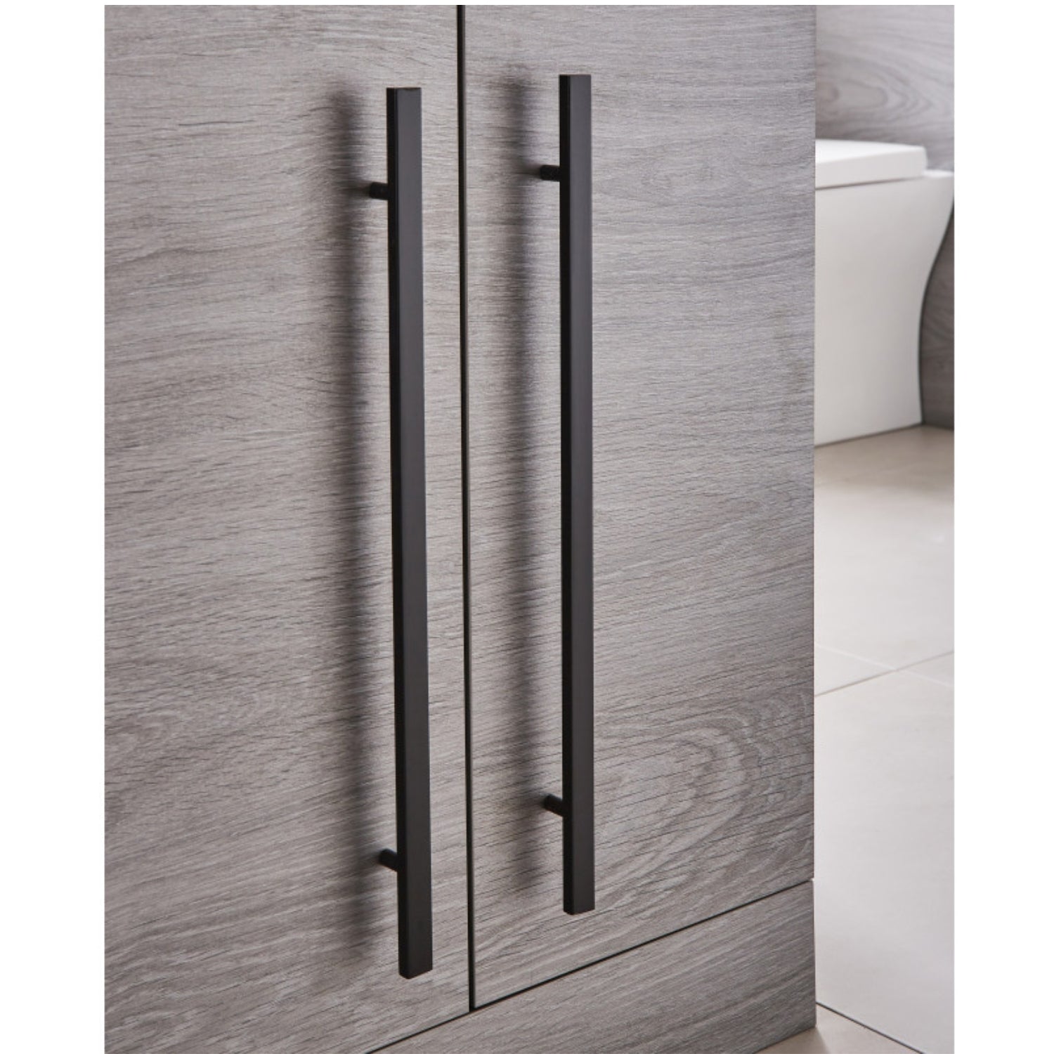 Kartell Purity 500mm Handle Fits Door and Drawer Basin Units, Matt Black
