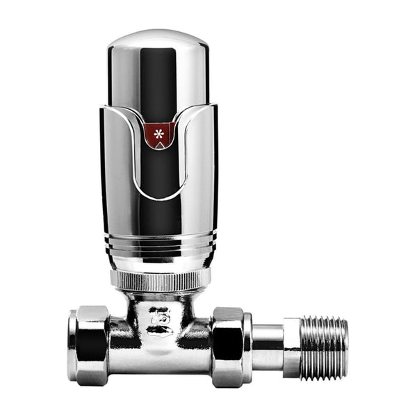 Kartell Refine Straight Steel Radiator & Towel Rail Valve Chrome