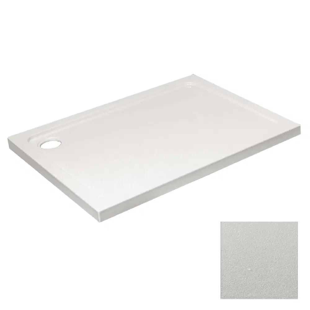 Kartell Stone Resin Hybrid Rectangle Anti - Slip Shower Tray, White