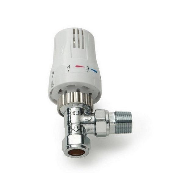 Kartell Style Angled Steel Radiator & Towel Rail Valve Chrome