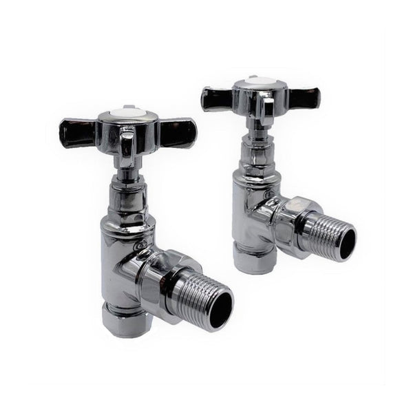 Kartell Times Angled Steel Radiator & Towel Rail Valve Chrome