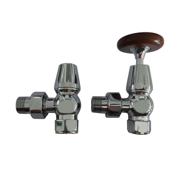 Kartell Traditional Angled Steel Radiator & Towel Rail Valve Chrome