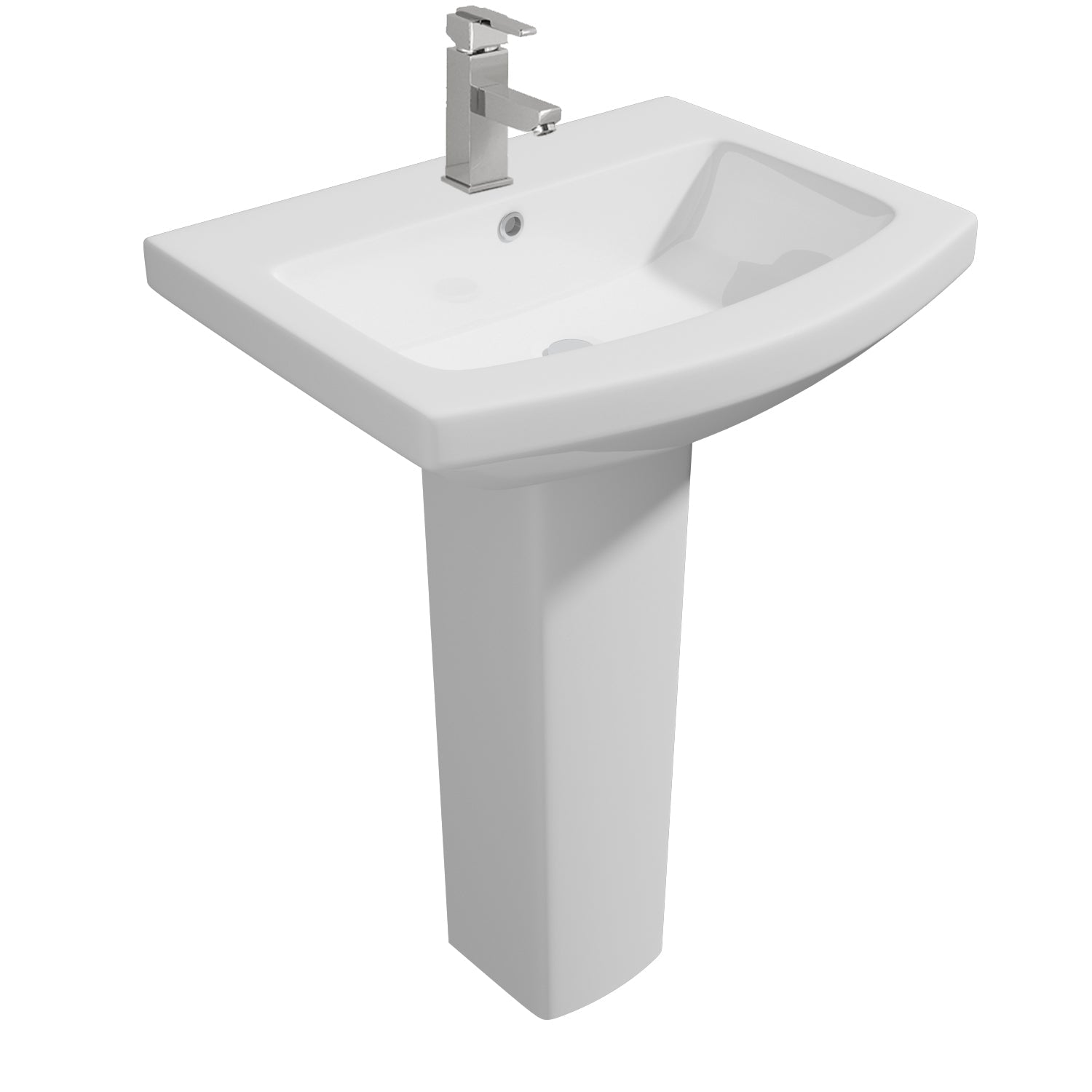 Kartell Trim 550mm 1th Basin with Full Pedestal