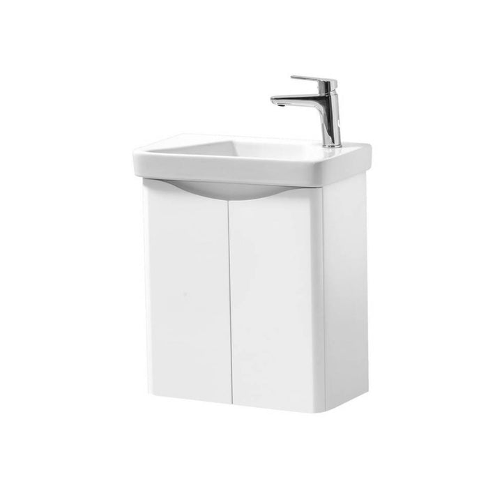 Kartell Wall Mounted Two Door Cloak Cabinet, 500mm x 290mm and Cayo Cloak Ceramic Basin