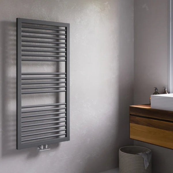 Lazzarini Asti Anthracite Carbon Steel Designer Heated Towel Rails