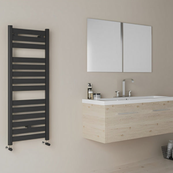 Lazzarini Capri Anthracite Designer Heated Towel Rails - 1150mm H x 500mm W