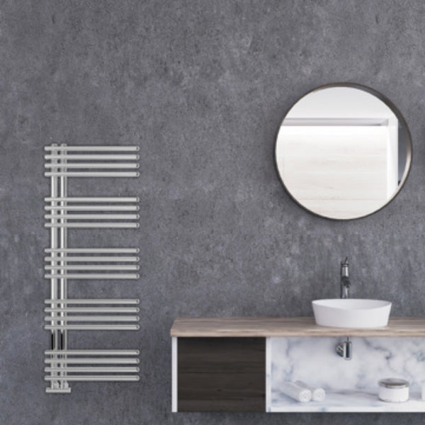 Lazzarini Como Chrome Carbon Steel Designer Heated Towel Rails