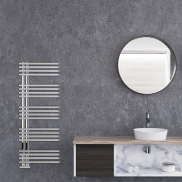 Lazzarini Como Chrome Carbon Steel Designer Heated Towel Rails