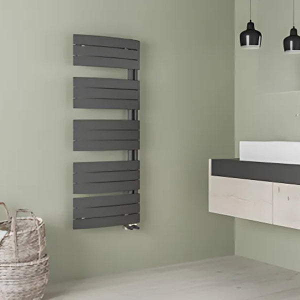 Lazzarini Pieve Anthracite Carbon Steel Designer Heated Towel Rails