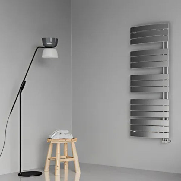 Lazzarini Pieve Chrome Carbon Steel Designer Heated Towel Rails