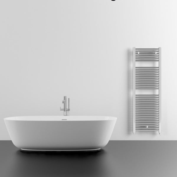 Lazzarini Roma Chrome Straight Carbon Steel Designer Heated Towel Rails