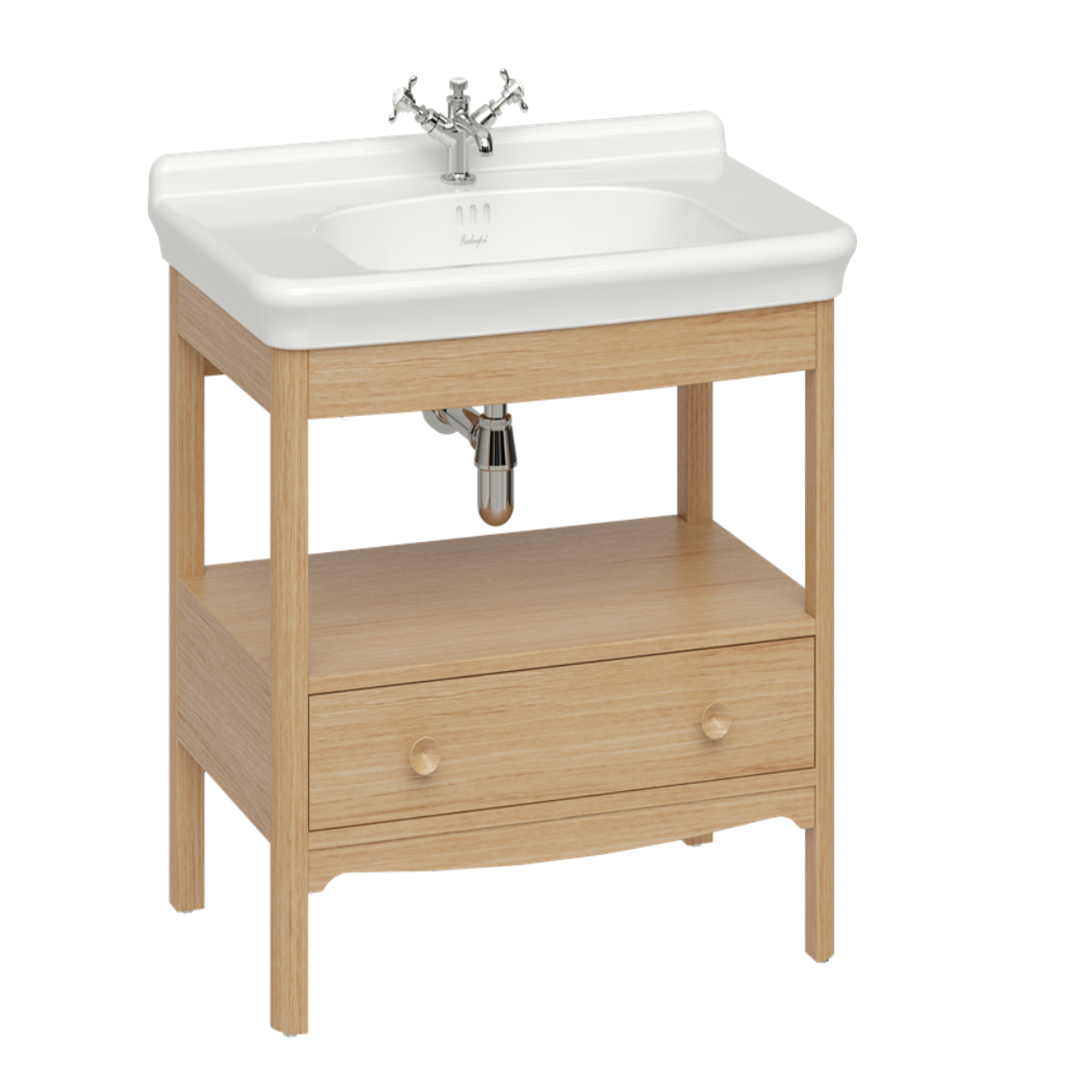 Burlington - Guild 850mm Floor Standing Furniture Unit and Wash Basin - Carlyle Green