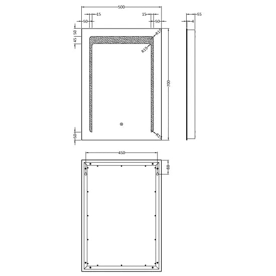 Nuie Carina 700mm x 500mm LED Mirror