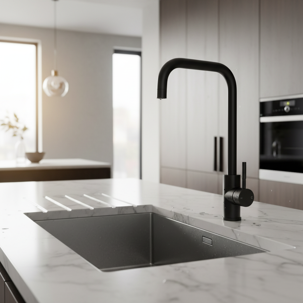 Matte Black Square Tap Lifestyle