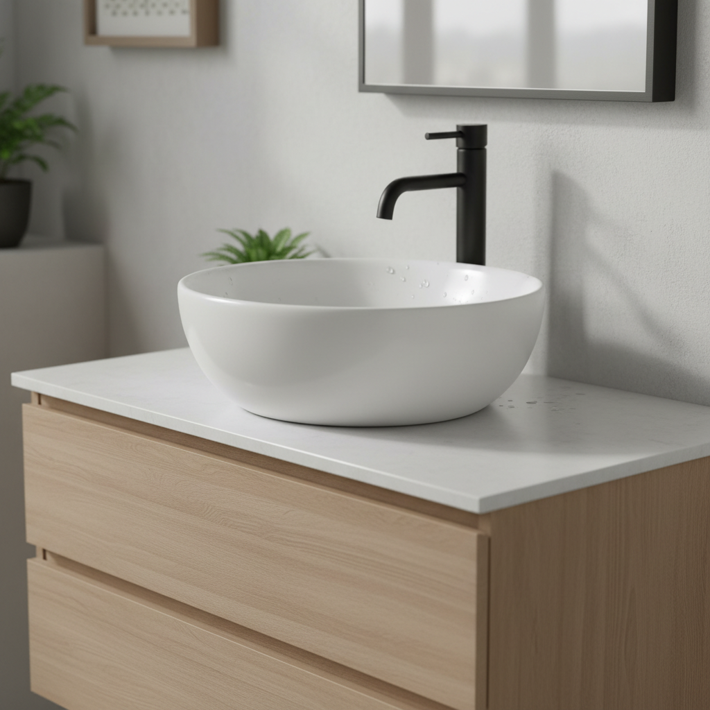 Matte black tap close-up lifestyle