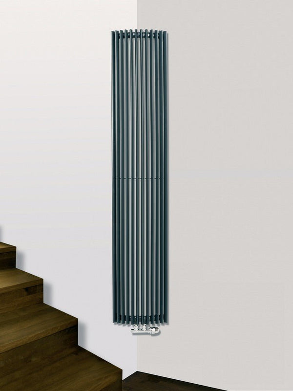 MaxtherM Alton Corner Steel Anthracite Vertical Designer Radiator, 1800mm H x 340mm W