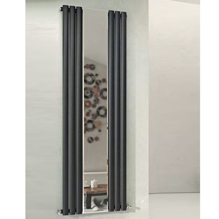 MaxtherM Eliptical Tube Mirror Vertical Designer Radiators, 1800mm H x 584mm W