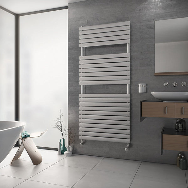 MaxtherM Ledbury Primus Steel White Designer Heated Towel Rail, 1164mm H x 600mm W