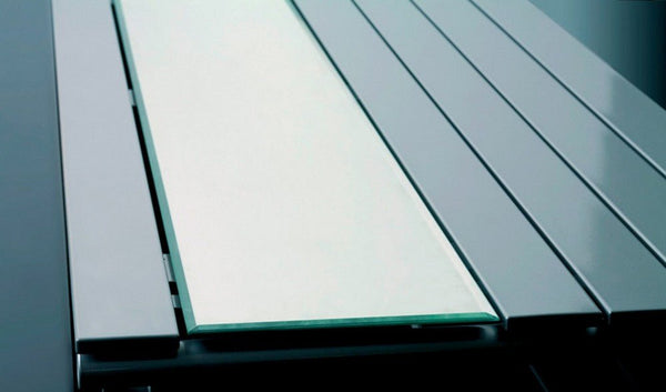 MaxtherM Newport Mirror Steel Silver Single Panel Vertical Designer Radiator, 1800mm H x 595mm W