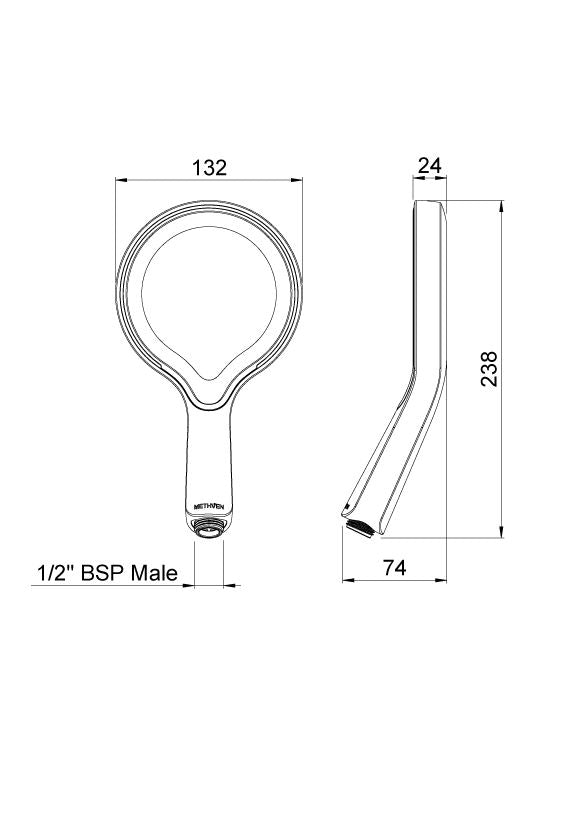 Methven Aio Aurajet Shower Handset, Chrome