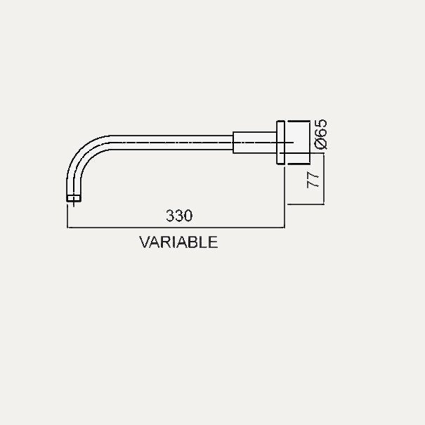 Methven Deva 330mm Overhead Wall Mounted Shower Arm - Chrome
