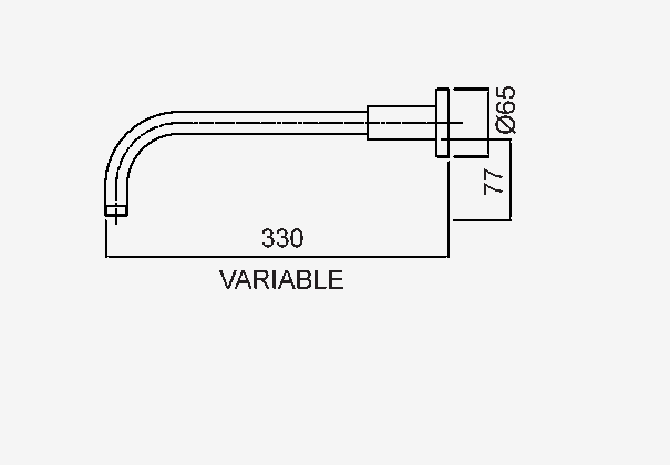 Methven Deva 330mm Overhead Wall Mounted Shower Arm - Chrome