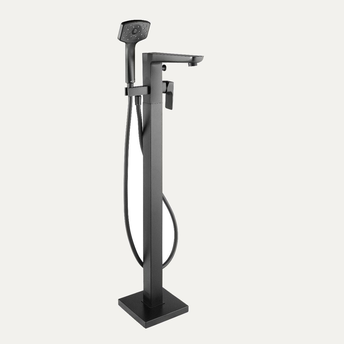 Methven Satinjet Wai floor mounted bath shower mixer in matte black