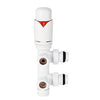 Minimalist 15mm Angled Twin TRV Radiator Valve - Matt White - The Tunbridge Wells Brassware Co