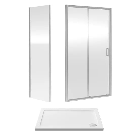 Nuie 1000x700mm Sliding Door Shower Enclosure Including Tray