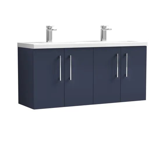 Nuie 1200mm Wall Hung 4 - Door Vanity & Double Basin