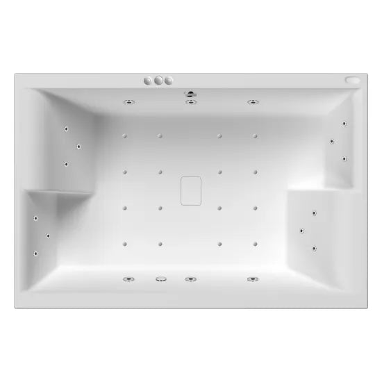 Nuie 1800mm x 1200 18 Jet Hydrotherapy Inset Bath - Chome