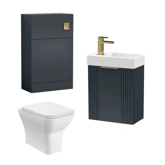 Nuie 400mm Wall Hung Cloakroom Unit With Soft Close Toilet, Tap, Cistern & Flush Plate