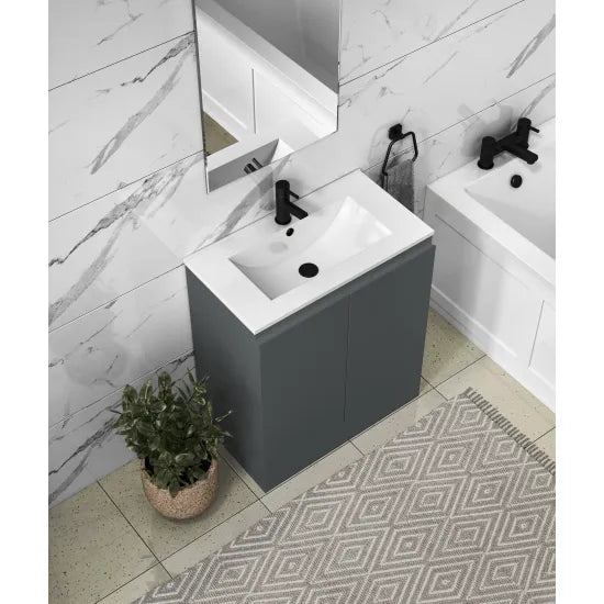 Nuie 500mm Waterproof Vanity Unit with Basin - Matt Grey
