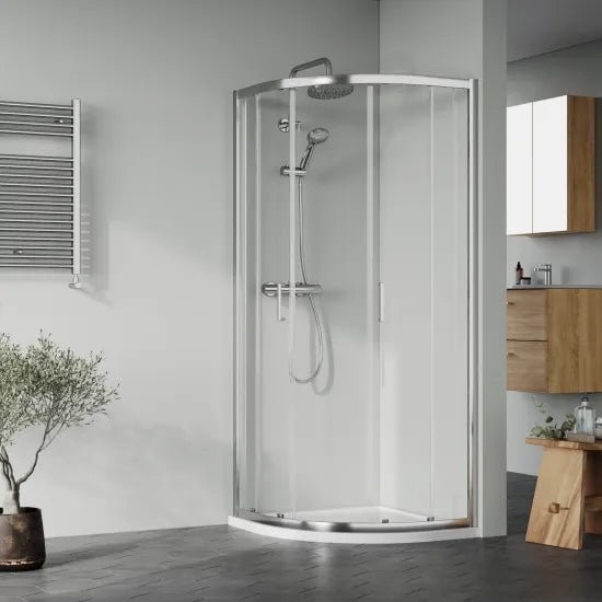 Nuie 800 x 800 x 1900mm Quadrant Shower Enclosure Including Tray