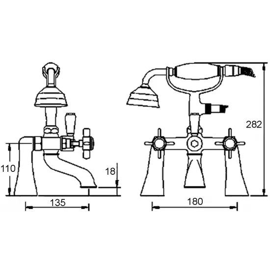 Nuie Beaumont 1/2" Bath Shower Mixer