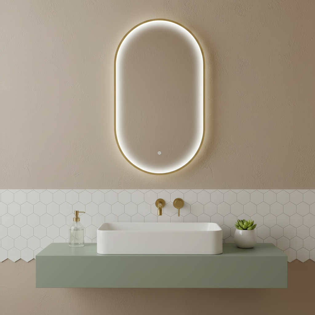 Nuie brass mirror closer view