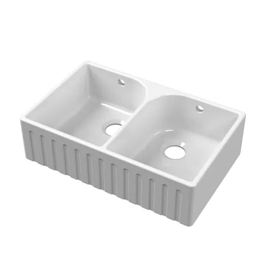 Nuie Butler Sink Fluted Flush Weir & Overflow 795mm x 500mm x 220mm