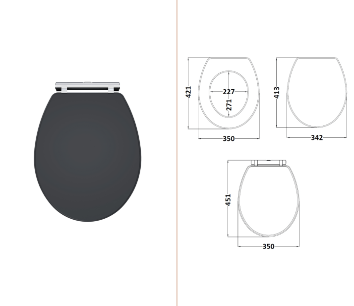 Nuie Classique / Soft Close Wooden Toilet Seat
